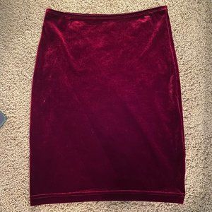 American Apparel Burgundy Velvet Skirt - Medium